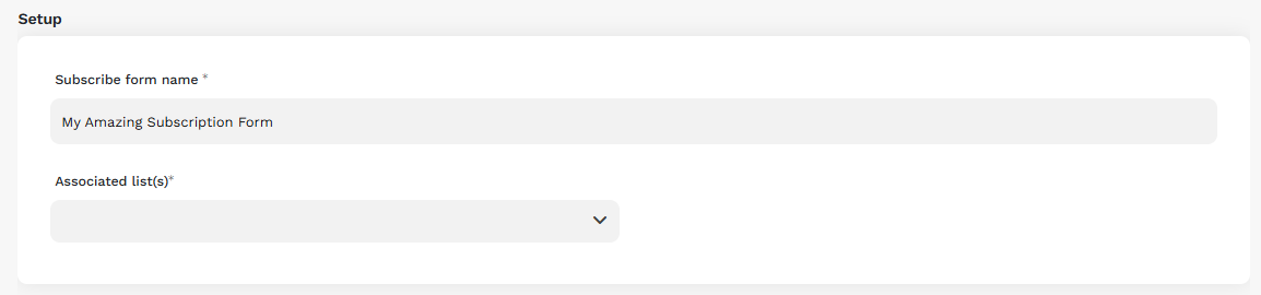 Setup Subs Form