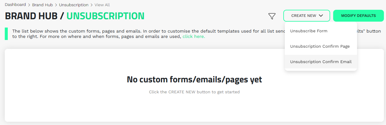 Unsubscription Confirm EMAIL