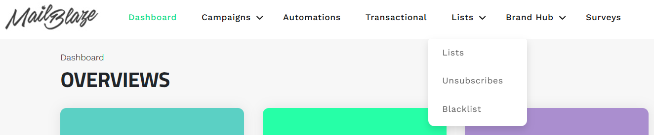 Your Lists Page