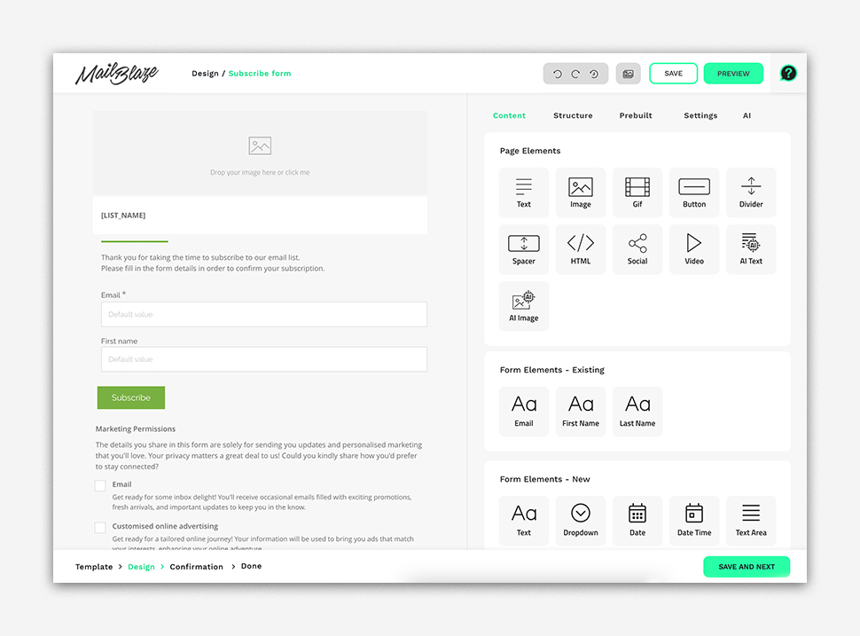 Customise Subscription Form